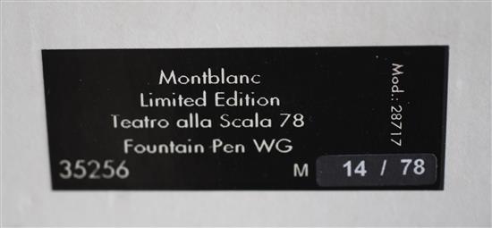 A Montblanc Teatro Alla Scala limited edition 78 fountain pen, inspired by the Milan Opera House,